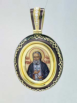 Медальон с образом Св. Серафима Саровского