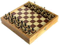 Шахматы исторические малые "Галлы-Римляне" с фигурами из черненого цинкового сплава