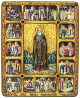 Икона преподобного Сергия Радонежского с житийными клеймами