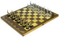 Шахматы исторические "Бородино" с фигурами из окрашенного цинкового сплава